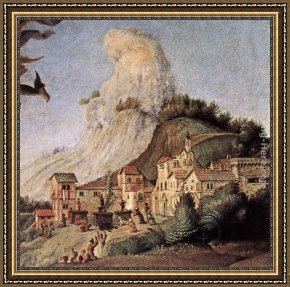 Andromeda Framed Paintings - Perseus Frees Andromeda [detail #1] by Piero di Cosimo